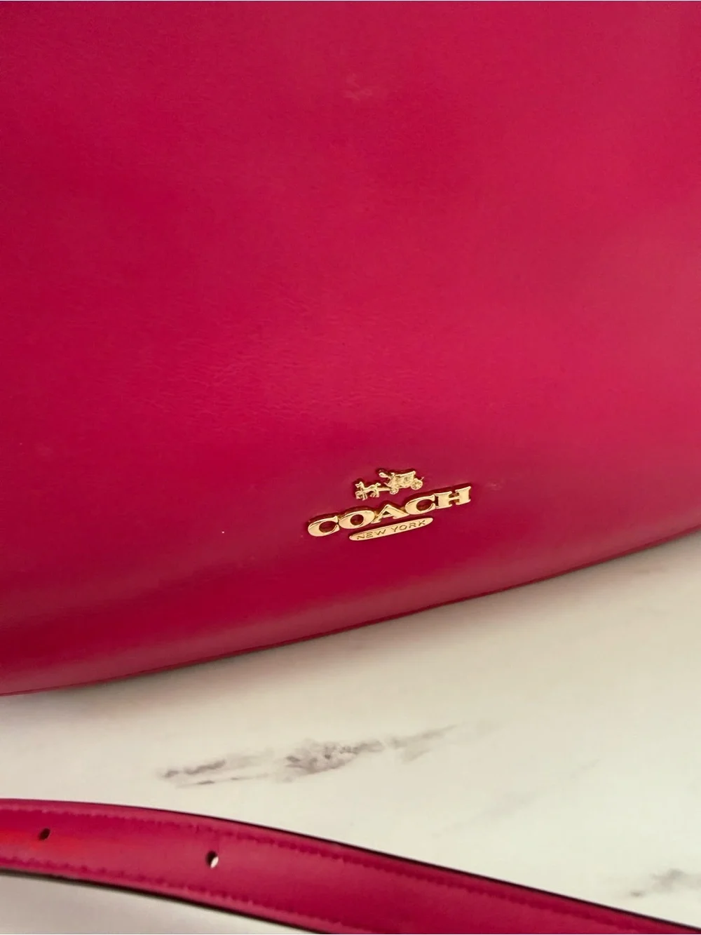 🔥Coach pink leather crossbody bag with gold hardware #luxury #designer
